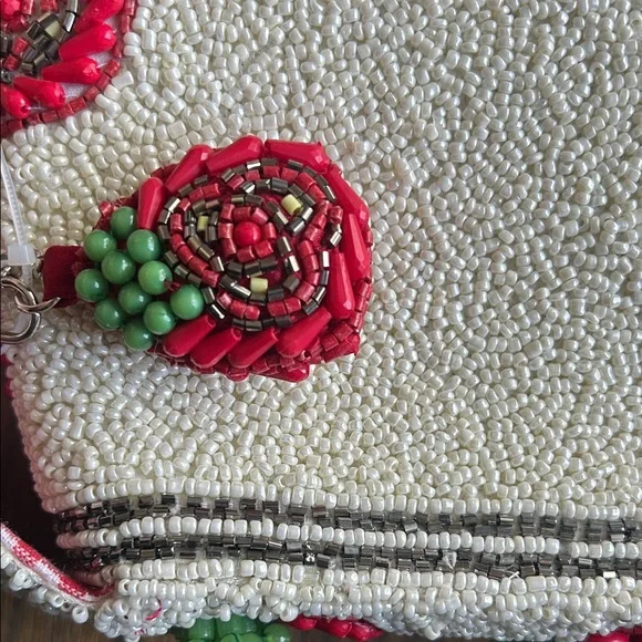 NEW Beaded Tomato Shoulder Bag with gingham fabric Viral TikTok - Picture 11 of 13